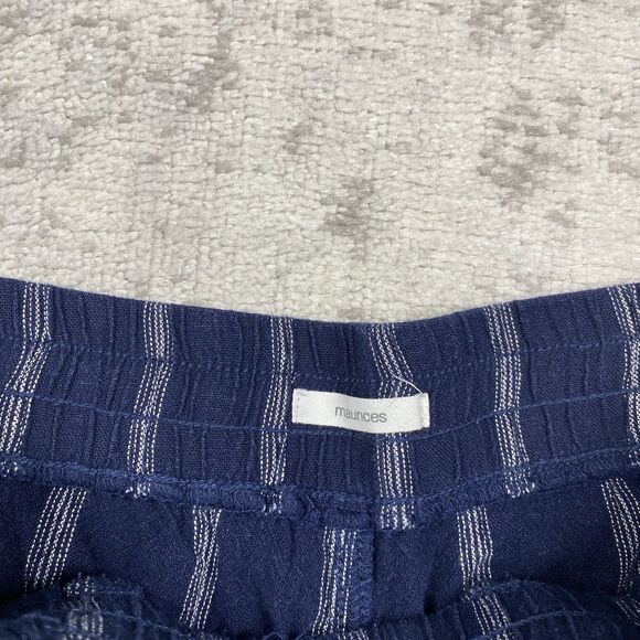 Maurices Shorts Women's Striped Linen Blend High Rise Pull On Weekender Size XS - Picture 4 of 5